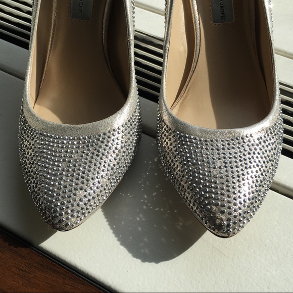 INC Zitah Rhinestone Silver Sparkle pumps size 5.5 - Picture 4 of 5