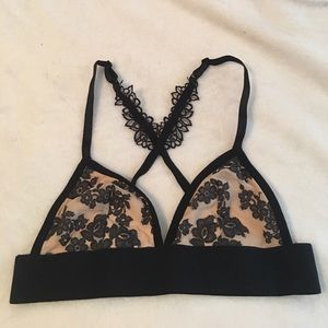 NWOT Victoria's Secret Black Flower Bralette