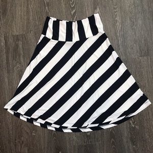 Gap Navy White Striped High Rise Full Circle Mini