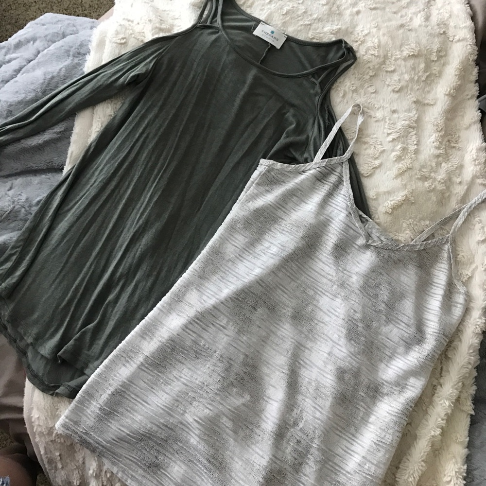 BKE tank and cold shoulder top