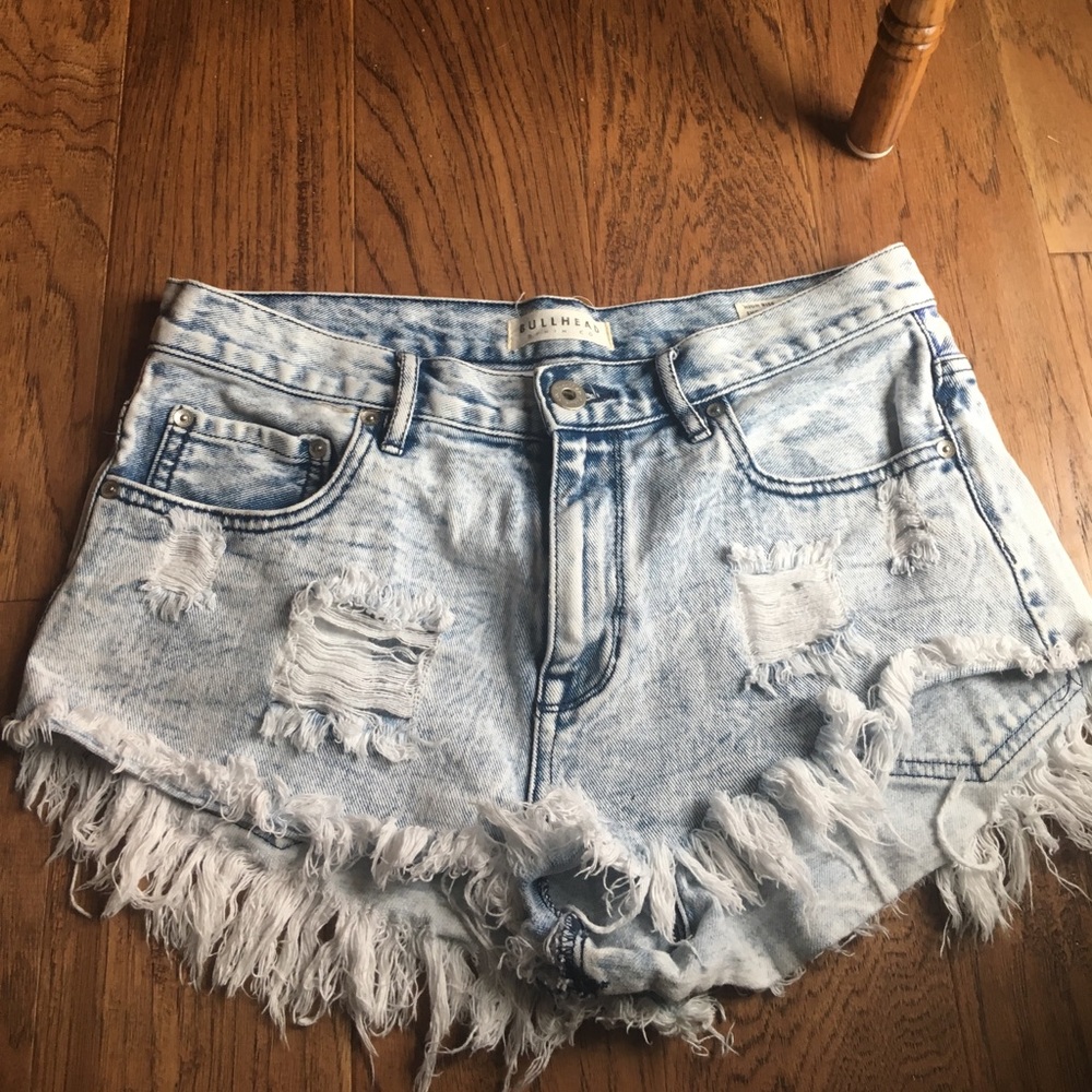 Patriotic Distressed High Rise Shorts