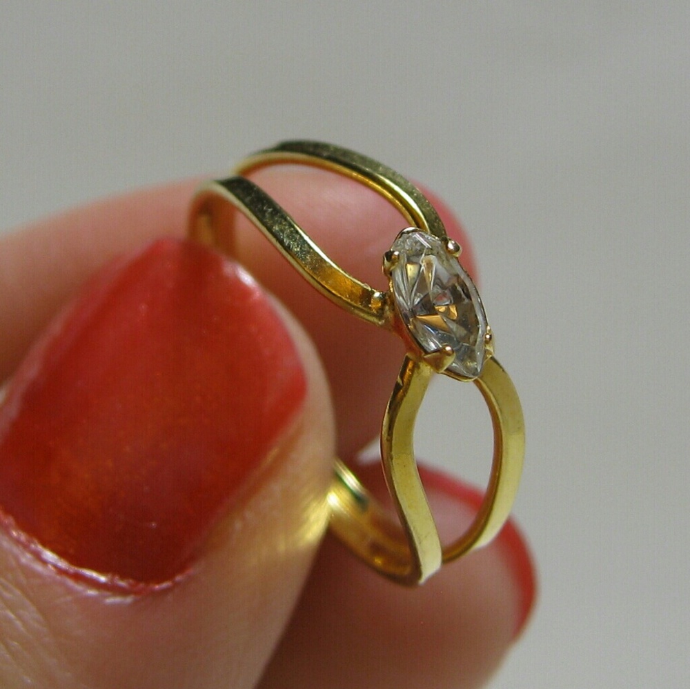 New 18K Gold Filled Clear CZ Ring Size 7