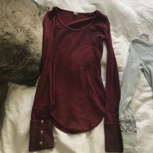 Free people thermal maroon