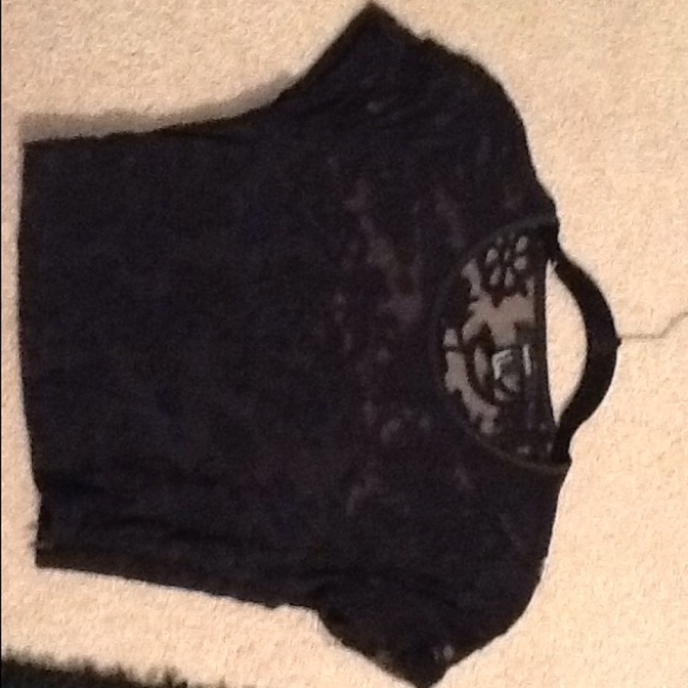 Black Lace Crop Top