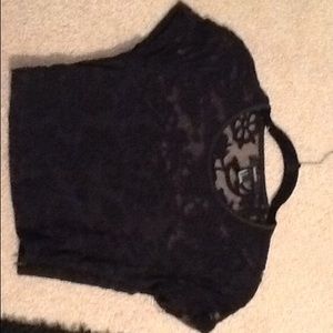 Black Lace Crop Top