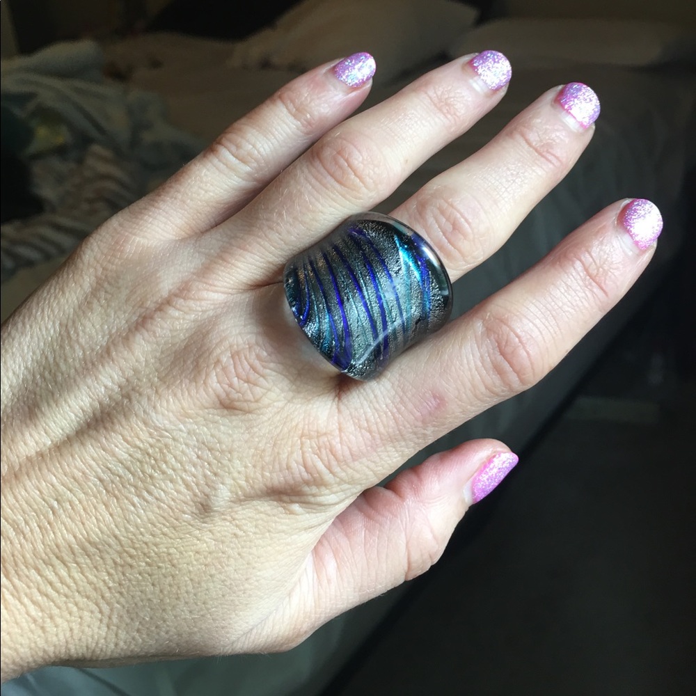 Italian glass ring size 7
