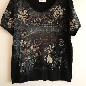 Black printed short sleeve tee LAST CHANCE