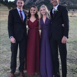 Purple Wrap Prom Dress