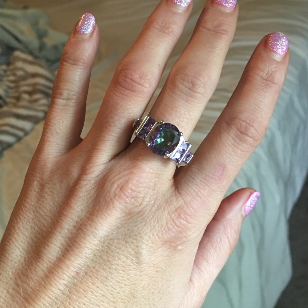 Stunning flourite statement ring. Size 6