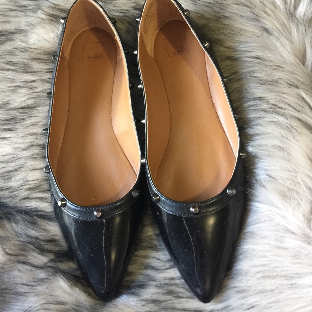 Black studded flats