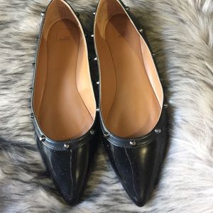Black studded flats