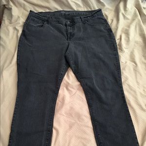 Faded black ankle jeans size 16 short