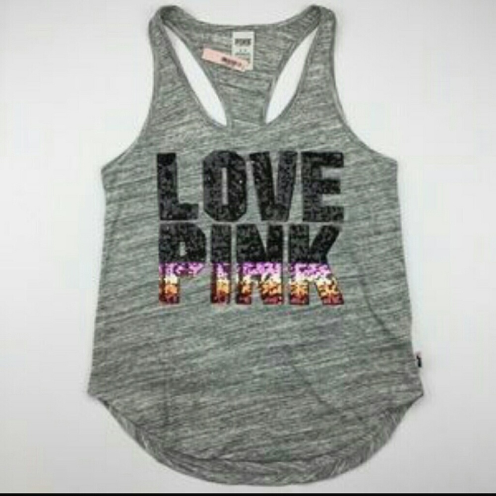 Love pink bling tank
