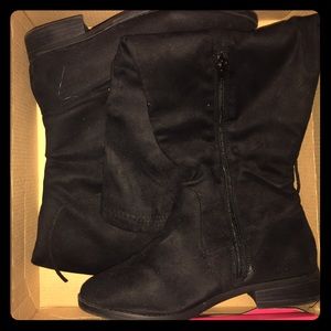 Black suede over the knee boots ( wide calf )
