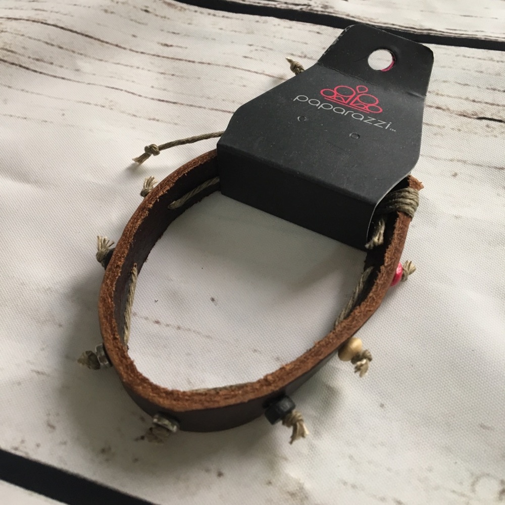 Brown leather cuff bracelet