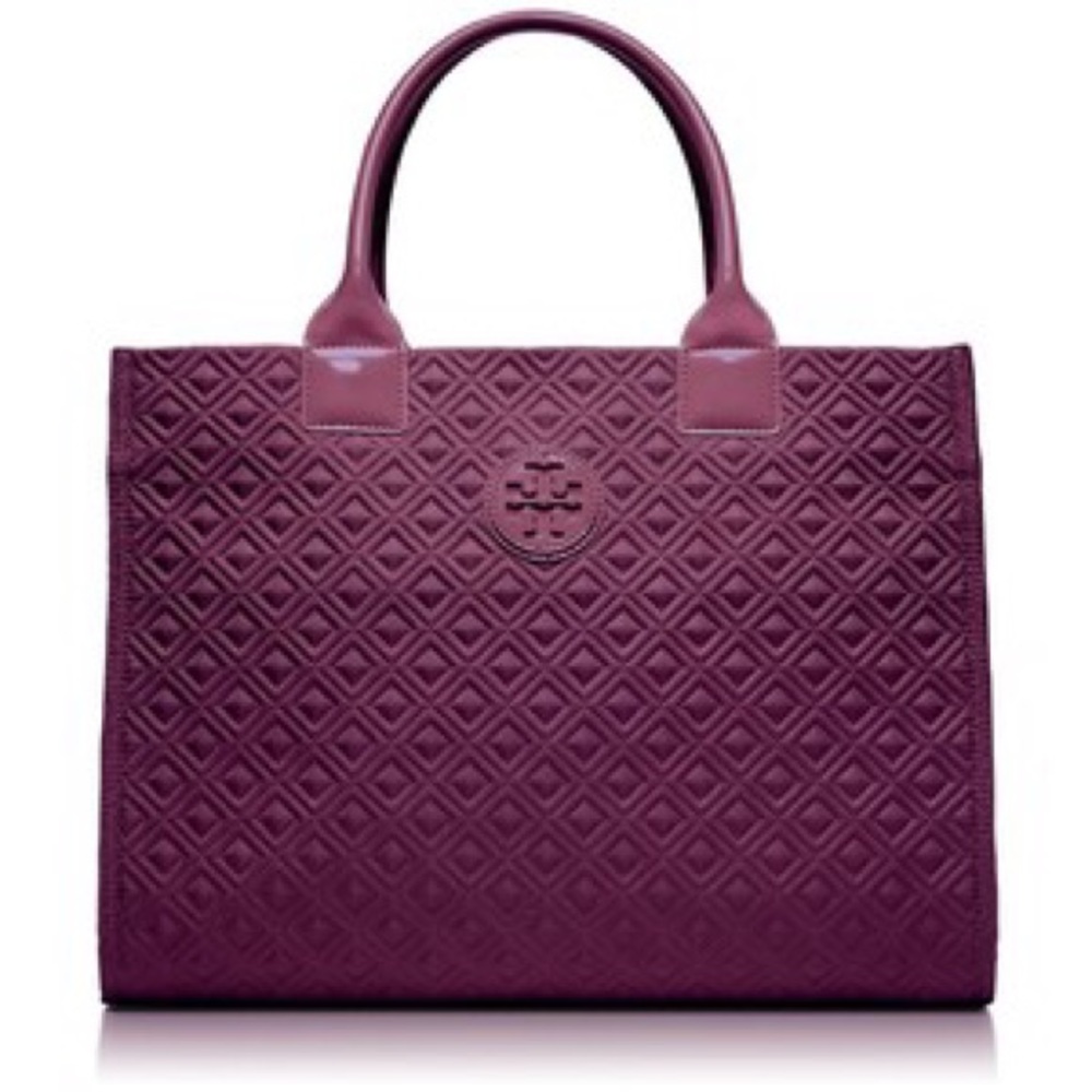 Tory Burch Plum Ella Quilted Tote