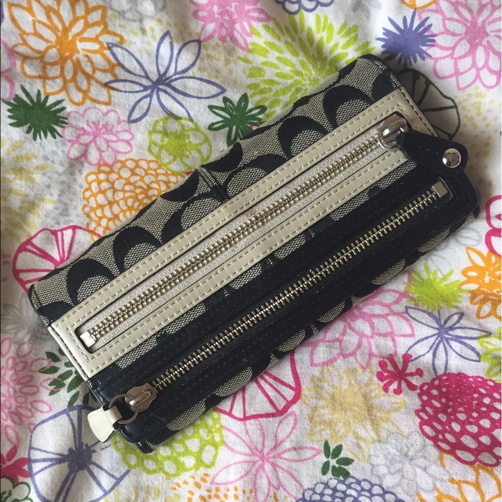 Dark Blue Leather Coach Wallet