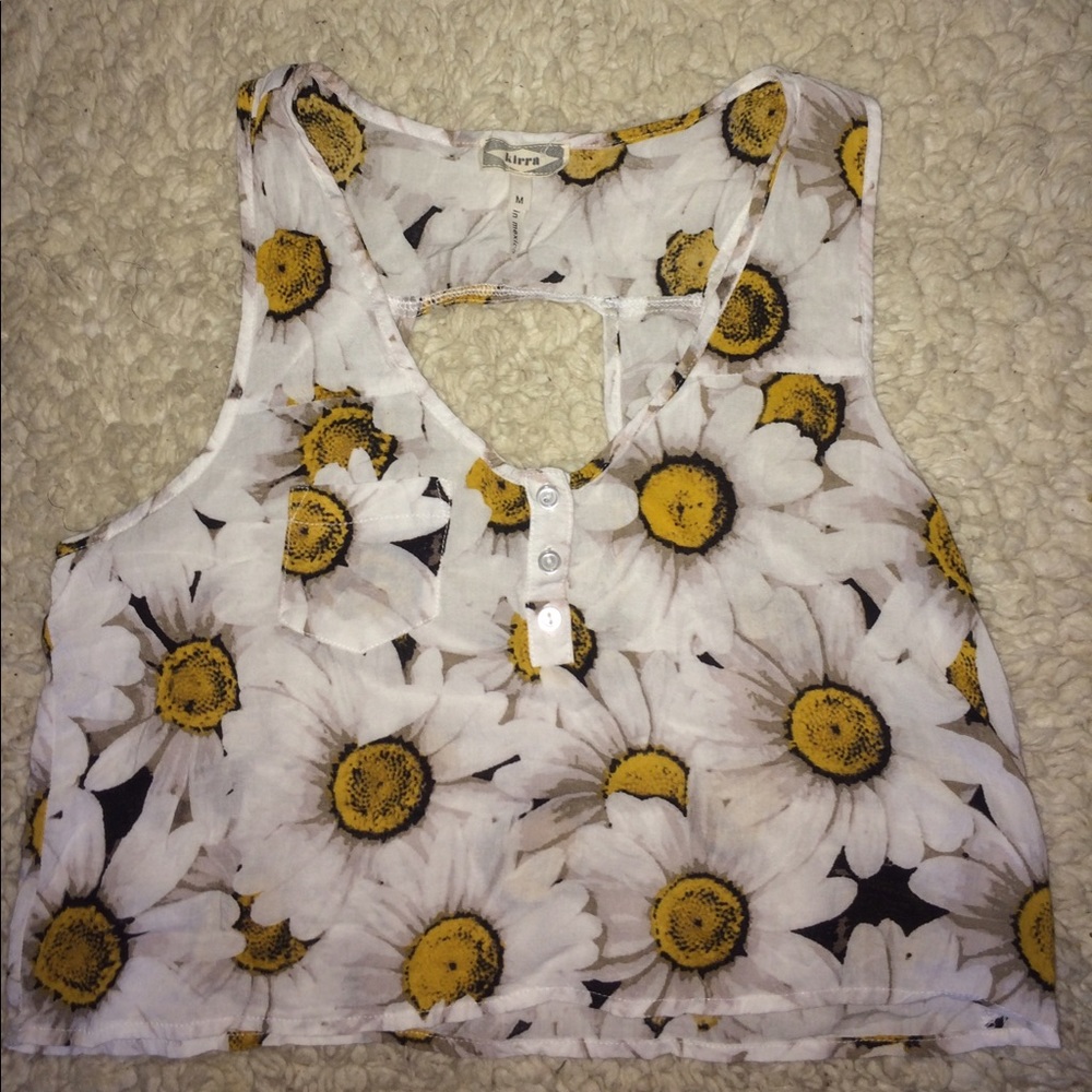 Flower print crop top