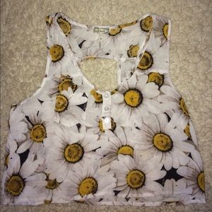 Flower print crop top
