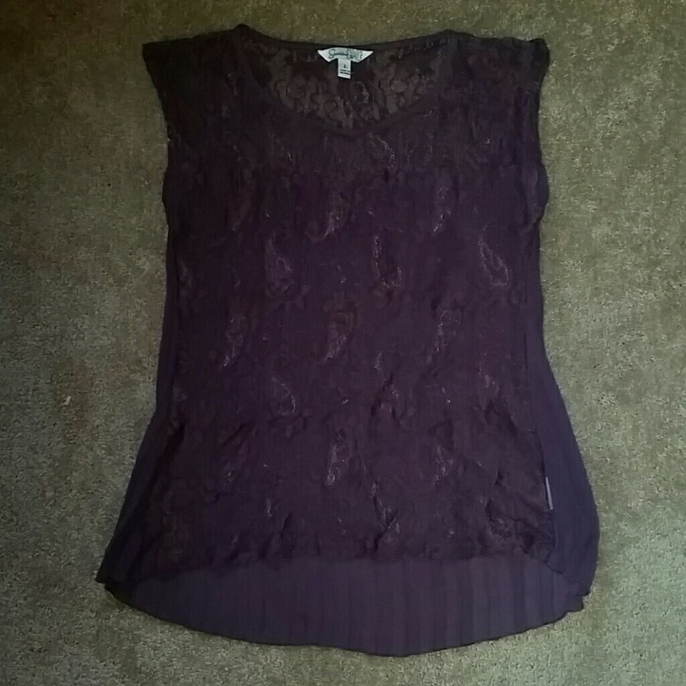 Lace tank purple