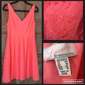 Coral summer dress, size 12.
