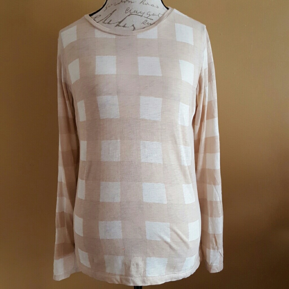 Bass Checkered Print Long Sleeve Top