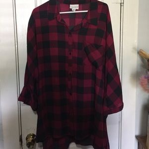 plaid/tartan print button up shirt