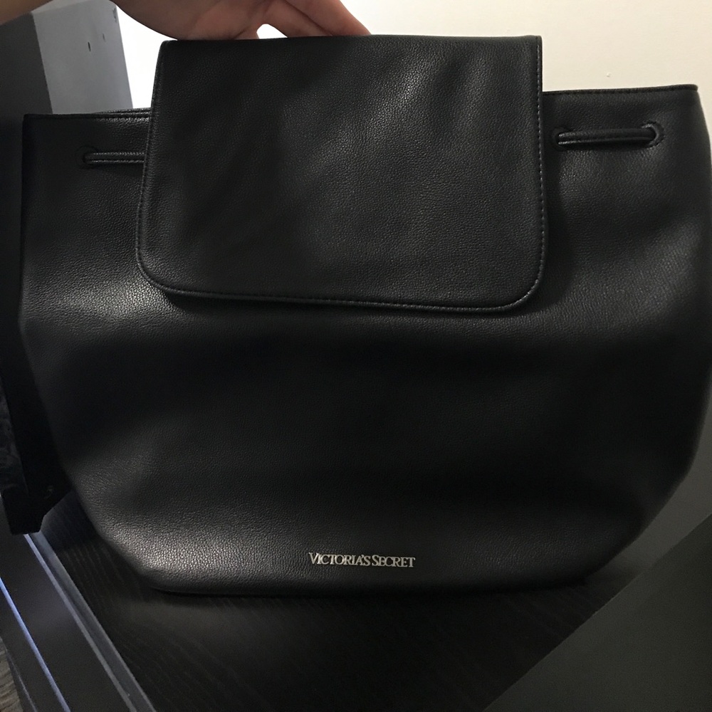 Victoria's Secret black leather backpack