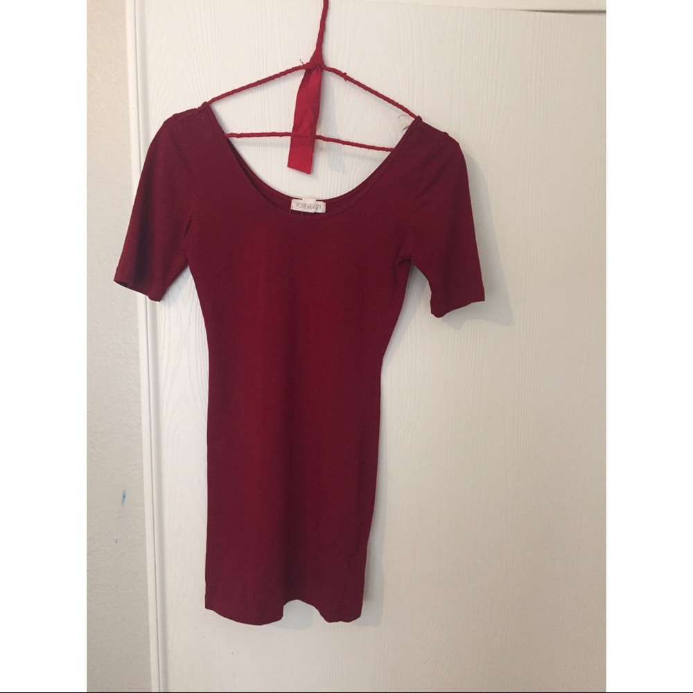 Casual red mini dress