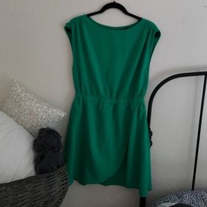 Emerald Green Cinched Waist Dress