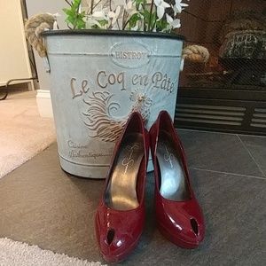 Jessica Simpson peep toe ruby heels