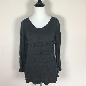 J Crew Ruffled Long Sleeve Top