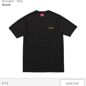 Supreme Ringer Tee Black size Medium