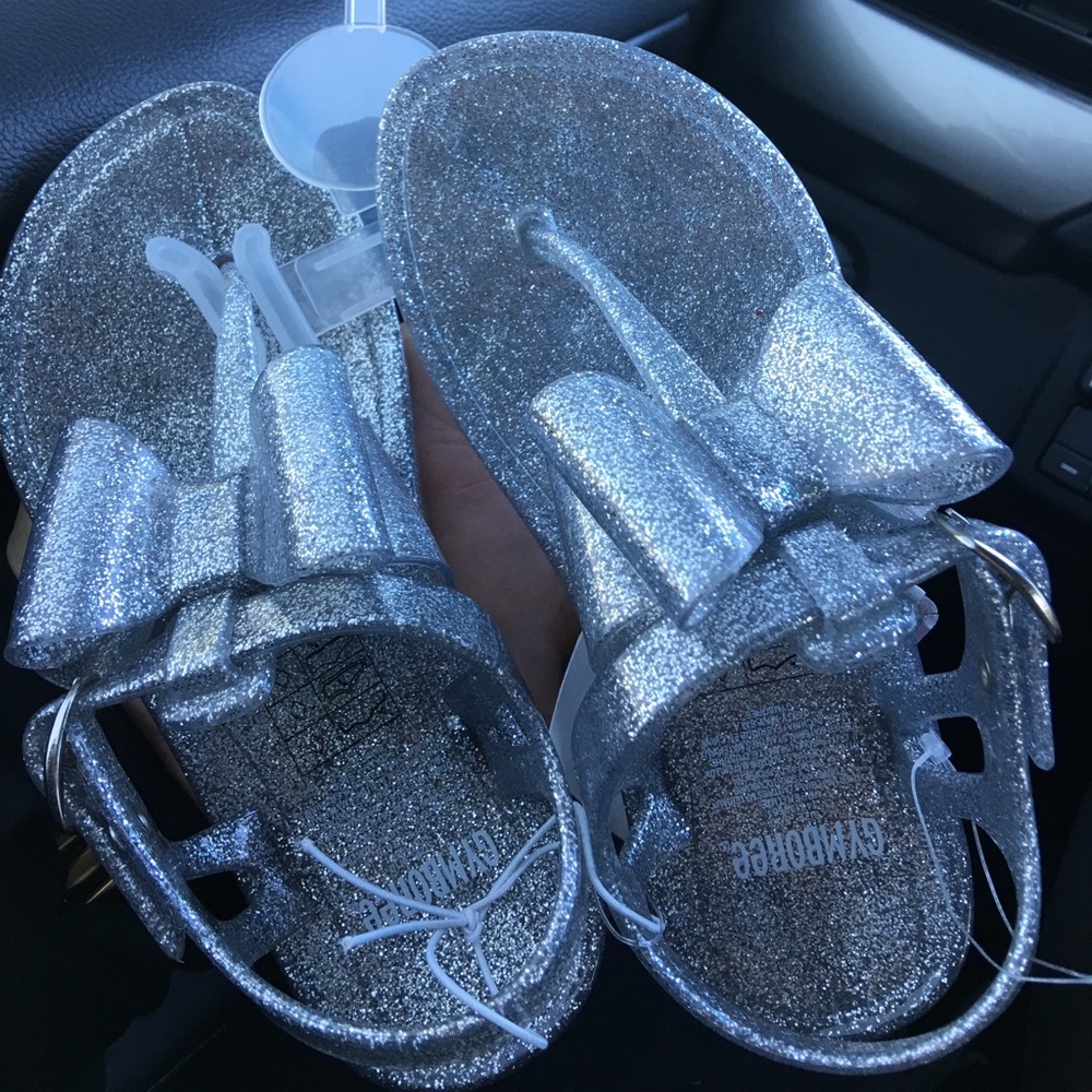 NWT Gymboree silver glitter Jelly thong sandals
