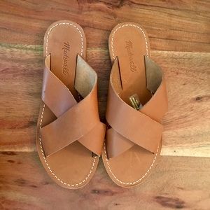Crossed Leather Sandal
