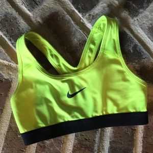 Bright yellow Nike Pro sports bra size XS