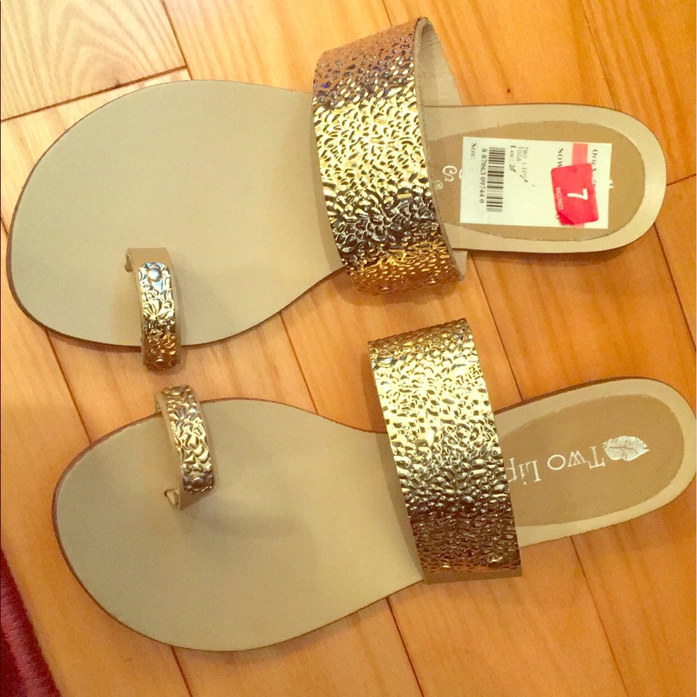 Gold sandals size 7
