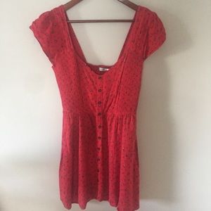 Kimchi blue button up red floral dress