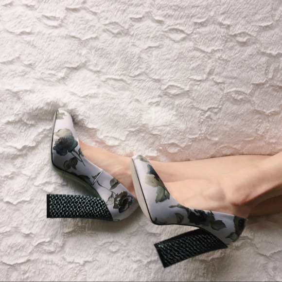 {anthropologie} dusk blossom satin heels - Picture 3 of 7