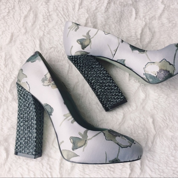 {anthropologie} dusk blossom satin heels - Picture 4 of 7
