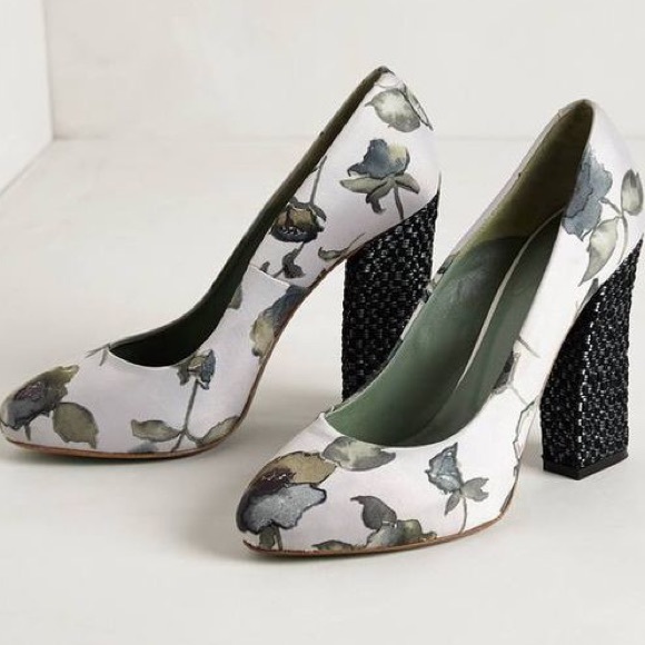 {anthropologie} dusk blossom satin heels - Picture 7 of 7