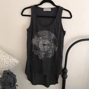 Boho Grey Tank with White Design