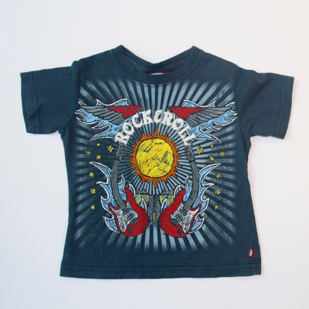 Rock and roll navy T shirt