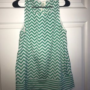 ✨SALE✨ Green and white chevron top