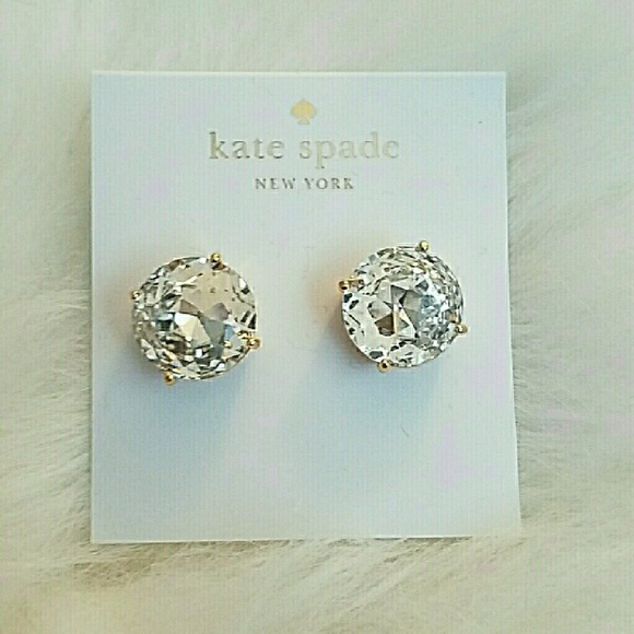 Kate Spade Large Clear Gold Gumdrop Earrings