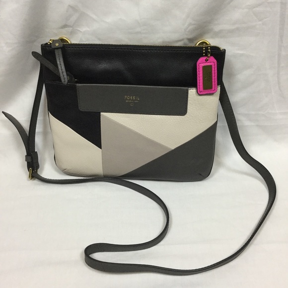 Fossil Handbags - NWT Fossil Amanda Crossbody Pink Gray Black