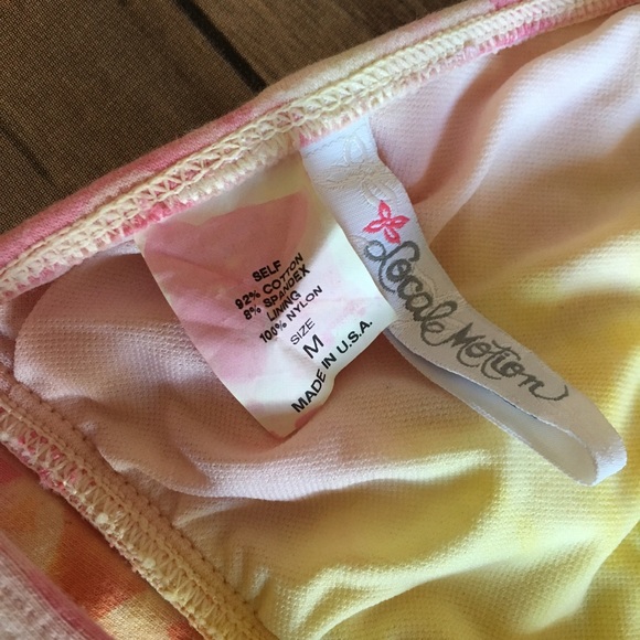 Peace sign rainbow tie dye bikini swim top - Picture 5 of 6