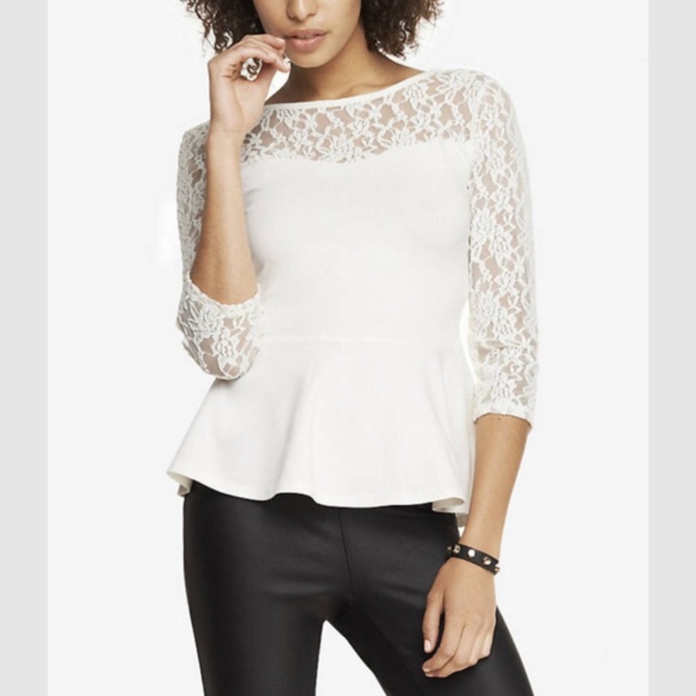 Express pink peplum top