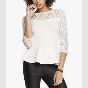 Express pink peplum top