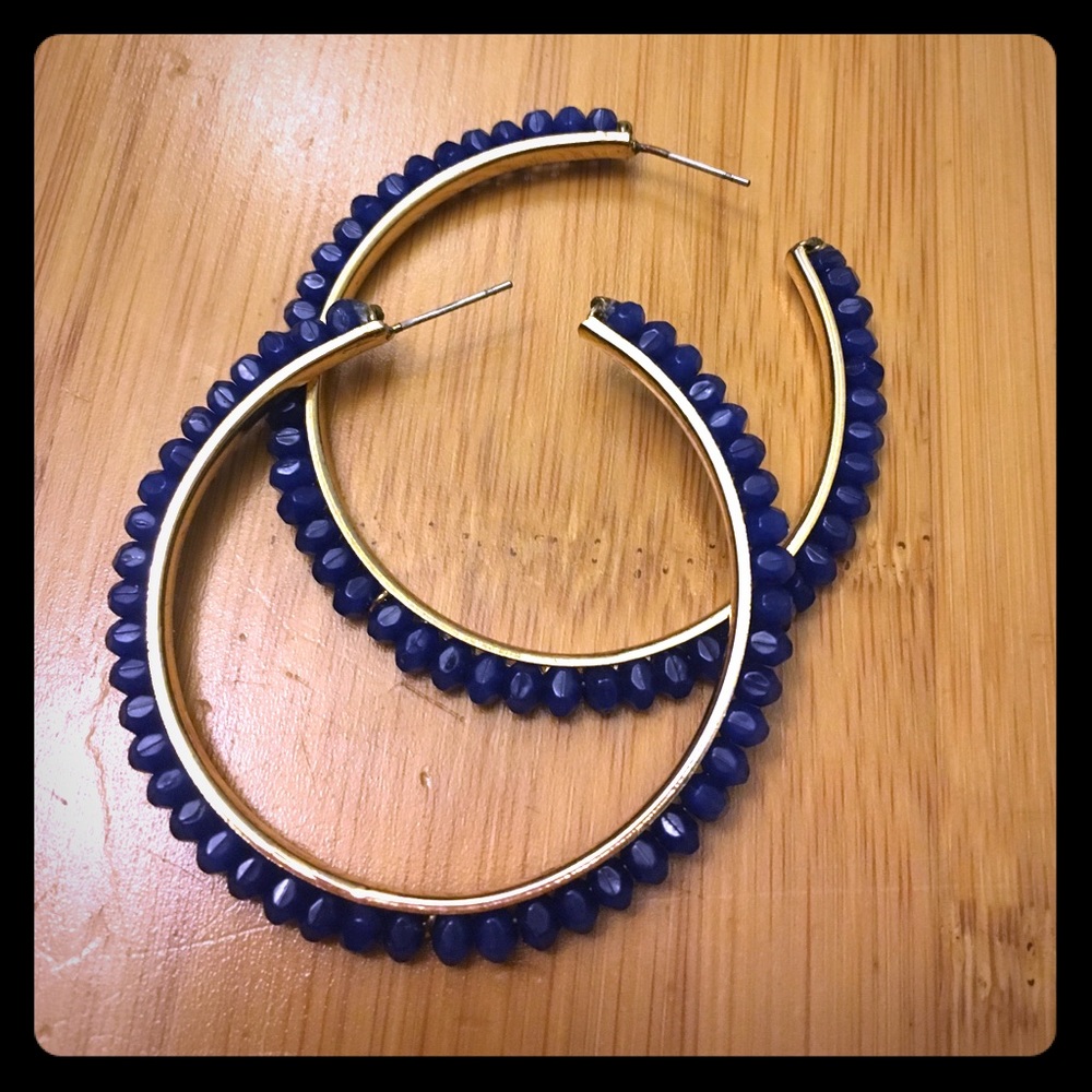 Blue beaded earrings